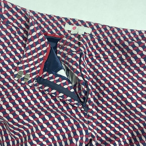 Boden Hampshire Pants 8 Old Money Preppy Geometric Retro Ankle Stretch Trousers - Picture 2 of 8